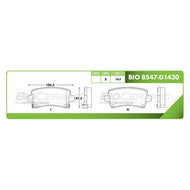 Balata Bioceramic Bio 8547-D1430 - Mi Refacción