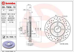 Disco Freno Brembo 09.7806.1X - Mi Refacción