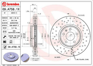 Disco Freno Brembo 09.A758.1X - Mi Refacción