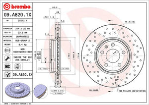 Disco Freno Brembo 09.A820.1X - Mi Refacción