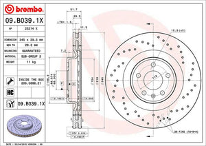 Disco Freno Brembo 09.B039.1X - Mi Refacción