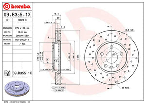 Disco Freno Brembo 09.B355.1X - Mi Refacción