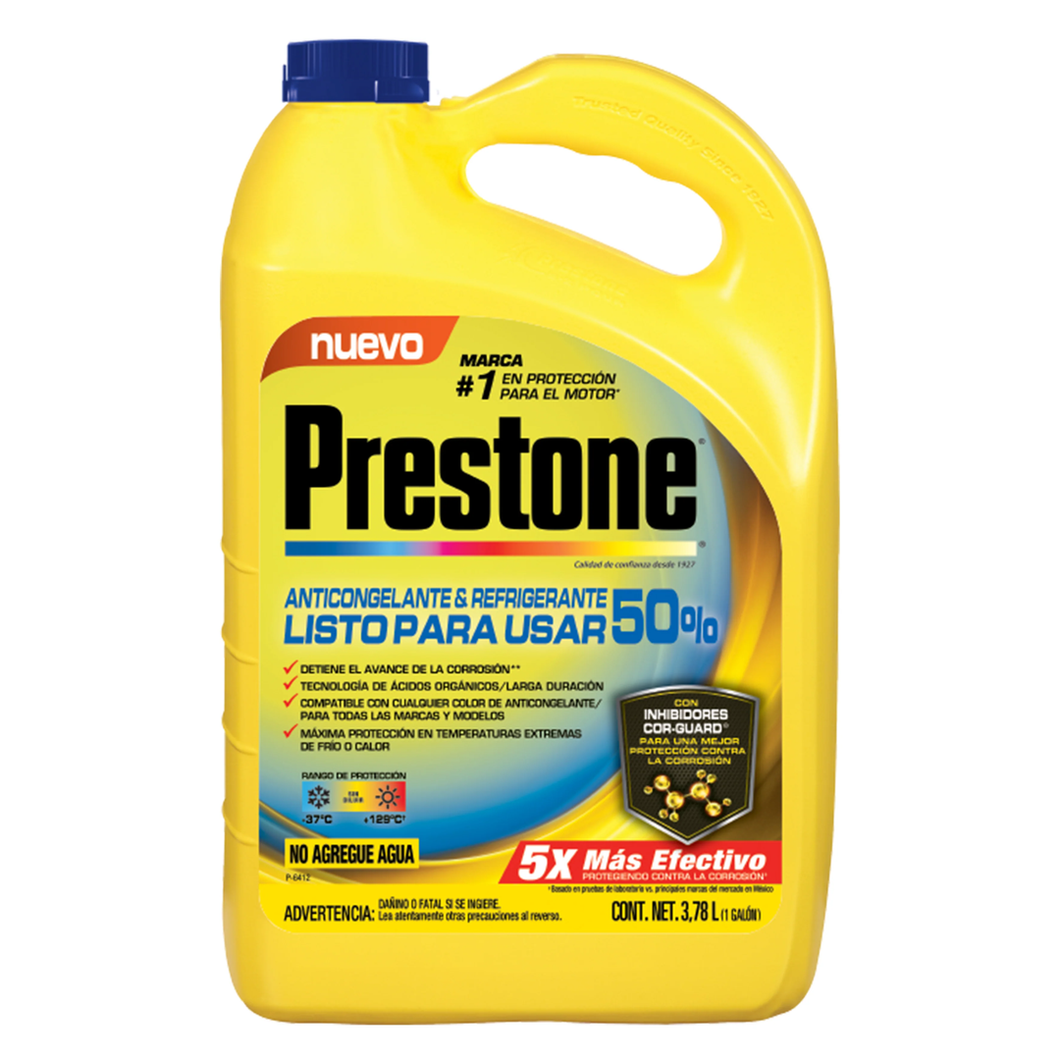 Anticongelante Prestone Amarillo Listo Para Usar 3.78 Litros Af12050M - Mi Refacción