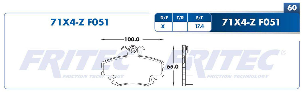 Balata Fritec M-71X4-Z - Mi Refacción