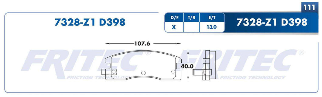 Balata Fritec M-7328-Z1 - Mi Refacción