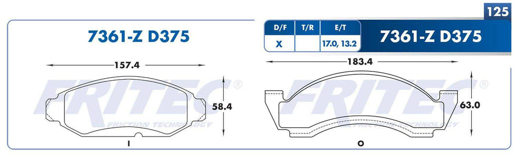 Balata Fritec M-7361-Z - Mi Refacción