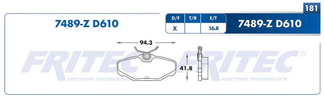 Balata Fritec M-7489-Z - Mi Refacción
