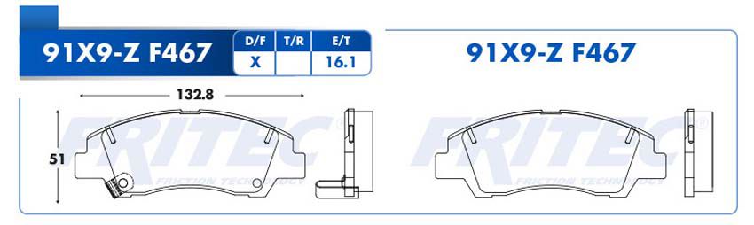 Balata Fritec M-91X9-Z - Mi Refacción