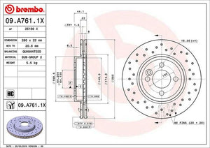 Disco Freno Brembo 09.A761.1X - Mi Refacción
