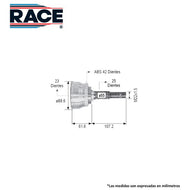 Junta Homocinética Race Rr-9263 - Mi Refacción