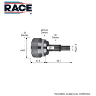 Junta Homocinética Race Rr-9509 - Mi Refacción