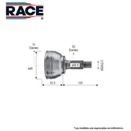 Junta Homocinética Race Rr-9557 - Mi Refacción