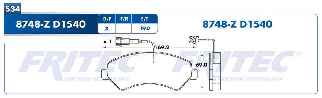 Balata Fritec Shd8748-Z - Mi Refacción