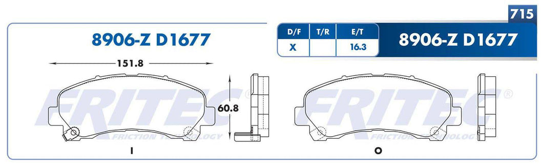Balata Fritec Shd8906-Z - Mi Refacción