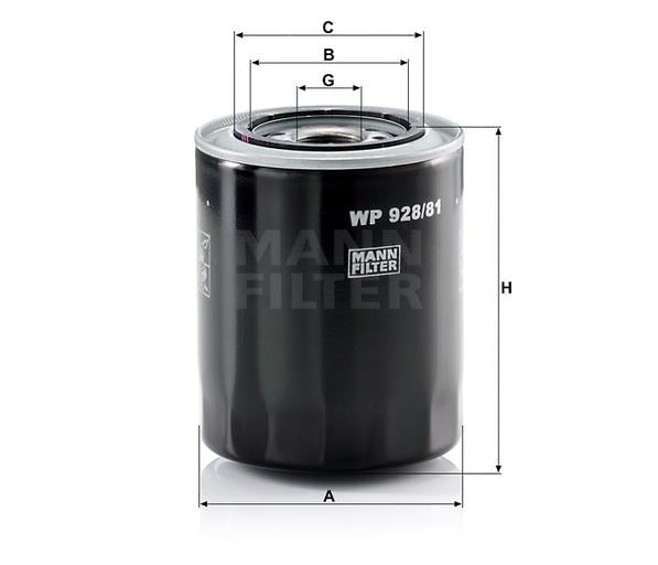 Filtro Aceite Mann-Filter Wp 928/81